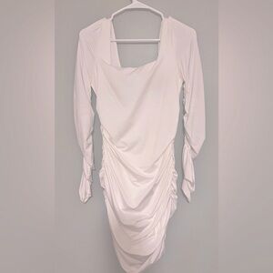 WHITE LONG SLEEVE MINI DRESS- WORN ONCE